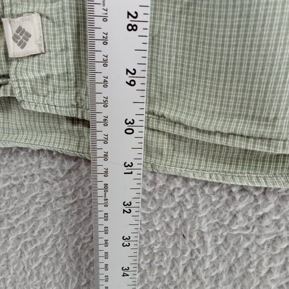Columbia Shirt Mens Large Green Sage Plaid Button Up Outdoors Utility Casual - Picture 4 of 7